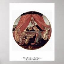 Mary, Baby Jesus und Engel durch Sandro Botticelli Plakatdruck
