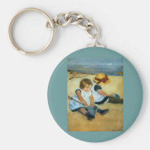 Mary Cassatts Kinder auf dem Strand (1884) Schlüsselbänder