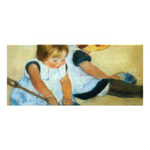 Mary Cassatts Kinder auf dem Strand (1884) Werbekarte