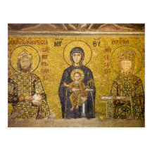 Mary mit Baby-Jesus-Byzantiner-Mosaik Postkarten