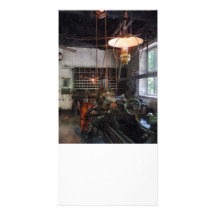 Maschinenwerkstatt mit Laterne Photo Karten