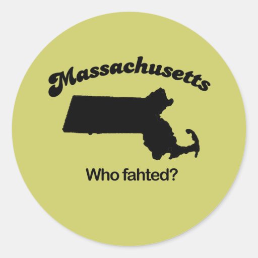 Massachusetts-Motto - wer fahted? Runde Sticker