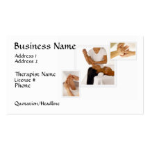 Massage-Therapie-Visitenkarte, weißer Hintergrund