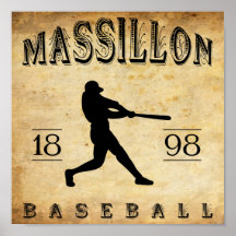 Massillon Ohio Baseball 1898 Plakat