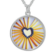 Match Stick Heart Pendants