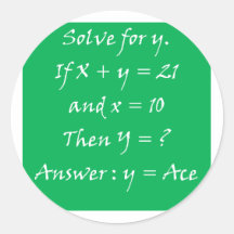Mathe des Spielers Runde Aufkleber