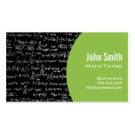 Mathe-Gleichungs-Mathe-Tutor-Visitenkarte (Grün)