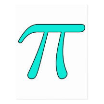 Mathe Symbol blaues Aqua-Rosa-heißes Baby-Licht-PU Postkarte