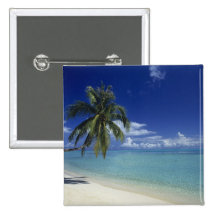 Matira Strand auf der Insel von Bora Bora, Anstecknadelbutton