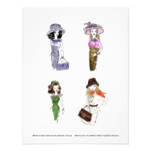 Matisse Puppen-Moden - Karte 3, 4,25 x 5,5 Individuelle Einladungskarte