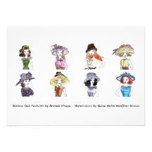 Matisse Puppen-Moden - Karte 6, 4,5 x 6,25 Individuelle Ankündigungskarte
