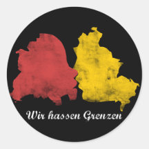 Mauerfall - Wir hassen Grenzen Runde Aufkleber