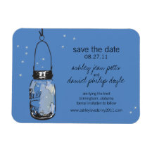 Maurer-Glas u. Leuchtkäfer Save the Date Flexibler Magnet