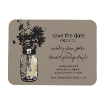 Maurer-Glas u. Wildblumen Save the Date Magnet