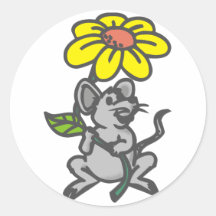 Maus Blume Runde Sticker