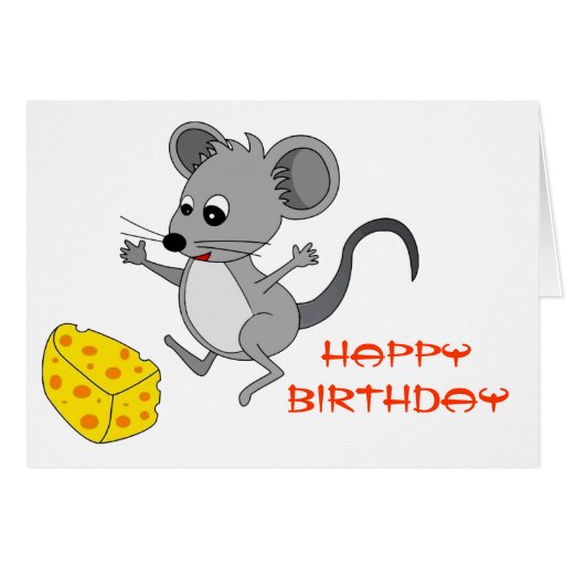 Maus mit Käse-Geburtstag Grußkarte | Zazzle