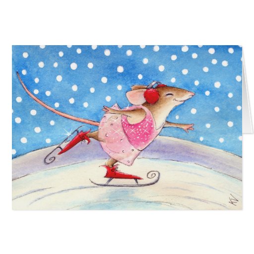 Mäusezahl Skater Grußkarte