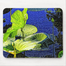 Mausunterlage - Pop-Kunst Lilypads blaugrün Mauspads