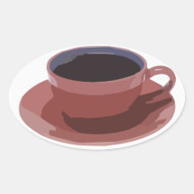 Mauve Coffee Cup Sticker