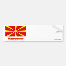 Mazedonien Flagge MIT Namen Autosticker