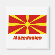 Mazedonien Flagge MIT Namen Kühlschrankmagnet