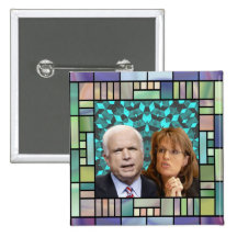 McCain/Palin Mosaik-Quadrat-Knopf Anstecknadelbuttons