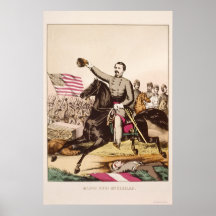 McClellan zu Pferd durch Gibson und Company 1862 Poster