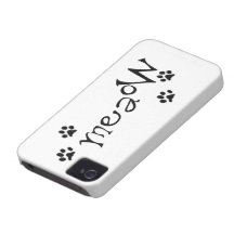 Meaow Tier-Katzen-Haustier-Tatzen-Buchstaben Schwa Case-Mate iPhone 4 Hülle