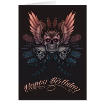 Mechanischer Schädel-Geburtstag Grußkarten