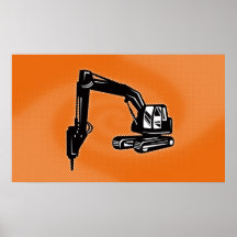 mechanisches Baggerbaggerplakat des Baus