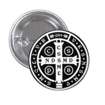 Medaillen-Kreuz St. Benedict Anstecknadelbutton