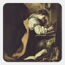 Meditation Quadrataufkleber
