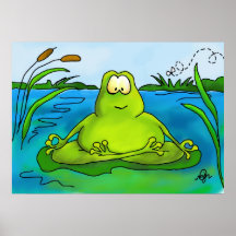 Meditierender Froschkunstdruck oder -plakat