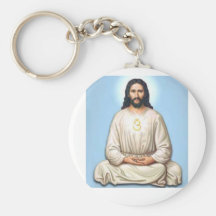 Meditierender Jesus mit OM Schlüsselanhänger