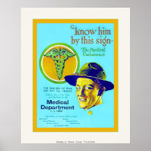 Medizinisches Caduceus ~ Vintages Plakat WW1