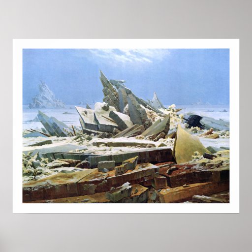 Meer des Eises - Meisterwerk-Malerei von Friedrich Posterdrucke