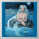 Meerjungfrau-Grafikplakat dieses Wassers tiefes