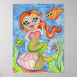 Meerjungfrau-Kunst-Plakat-Druck