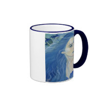 Meerjungfrau-Schatten des blauen Bechers Kaffeetasse
