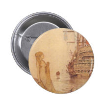Meerjungfrau und ein Schiff Anstecknadelbuttons