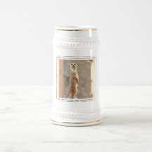 Meerkat am Aufmerksamkeits-Bier Stein Tee Tasse