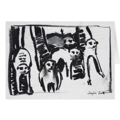 Meerkats Kriegtanzen - Kunstkarte