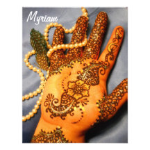 mehndi Perlen-Blau Personalisierte Ankündigungskarten