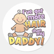 Mehr Haar als Vati-T-Shirts u. Geschenke Runde Sticker