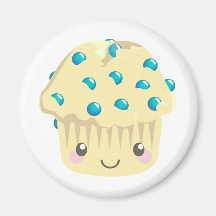 Mehr Kawaii Muffin-Gesichter Kühlschrankmagnete