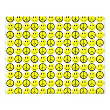 Mehrfache Retro smiley-Friedenszeichen Einladungen