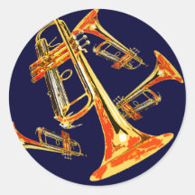Mehrfache Trompeten Runde Sticker