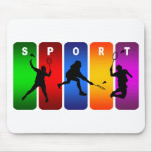 Mehrfarbenbadminton-Emblem Mousepad