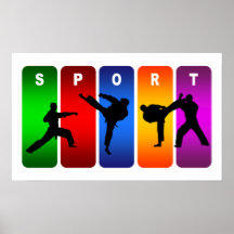 Mehrfarbenkarate-Emblem Posterdrucke