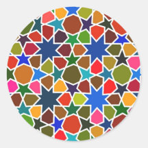 Mehrfarbige Sternchen-Vereinbarung - Silk Malerei  Runder Aufkleber